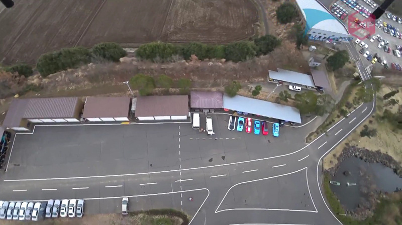 上空のドローンで撮影した映像