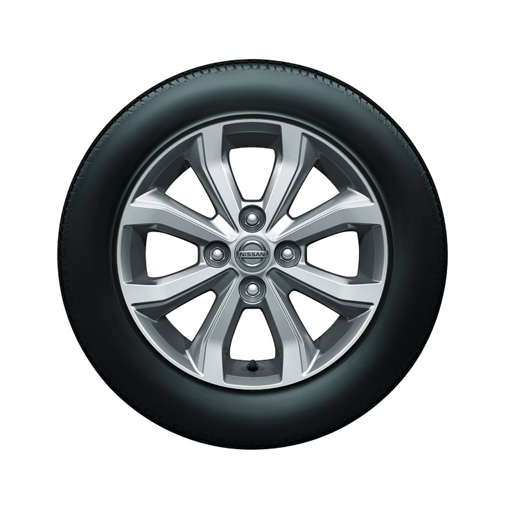 X Vセレクションは14インチアルミホイールを標準装備