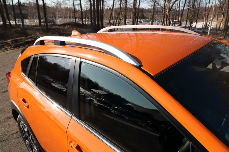 オプションで選択可能なルーフレールはシルバータイプで、ルーフレール装着車は全車シャークフィンタイプのルーフアンテナが装備される