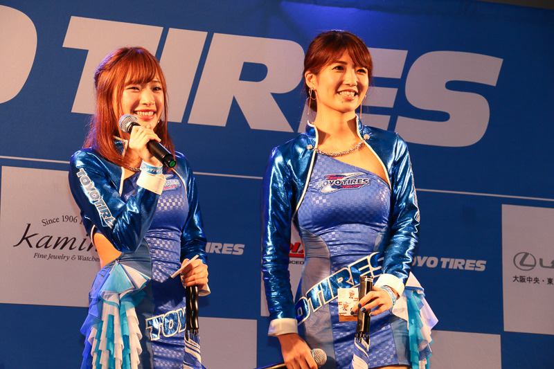 ラリー前日に行なわれた前夜祭でもTOYO GIRLSの日比さん、来栖さんは活躍