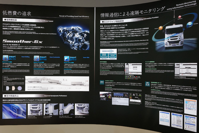 先進安全や遠隔モニタリングなどの技術解説もあった