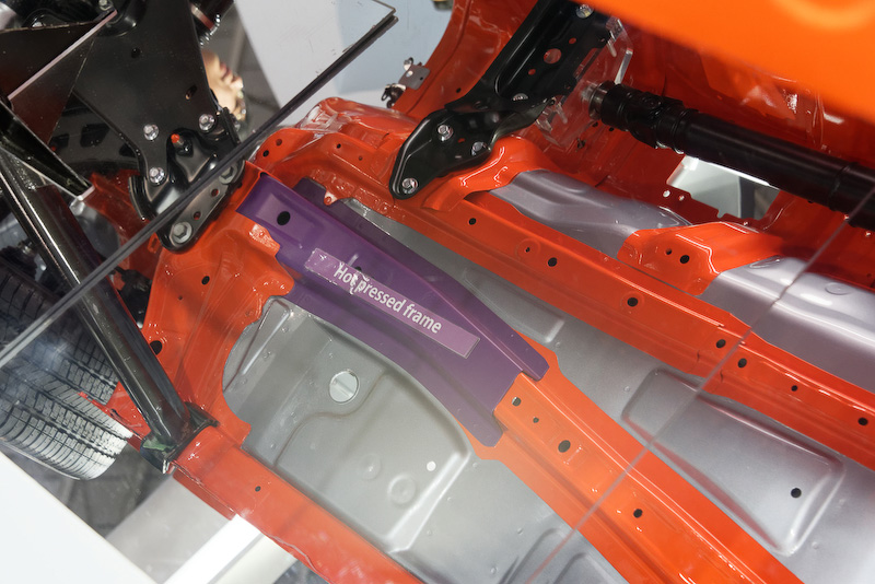 紫部分は高強度部材のホットプレス