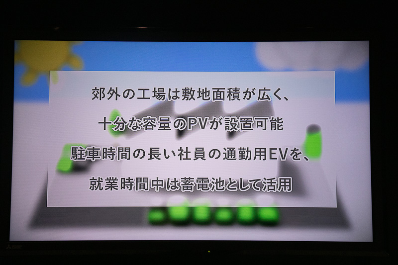 EVが普及したと仮定する未来。通勤のクルマは駐車場に設けられたワイヤレス充電装置で充電される