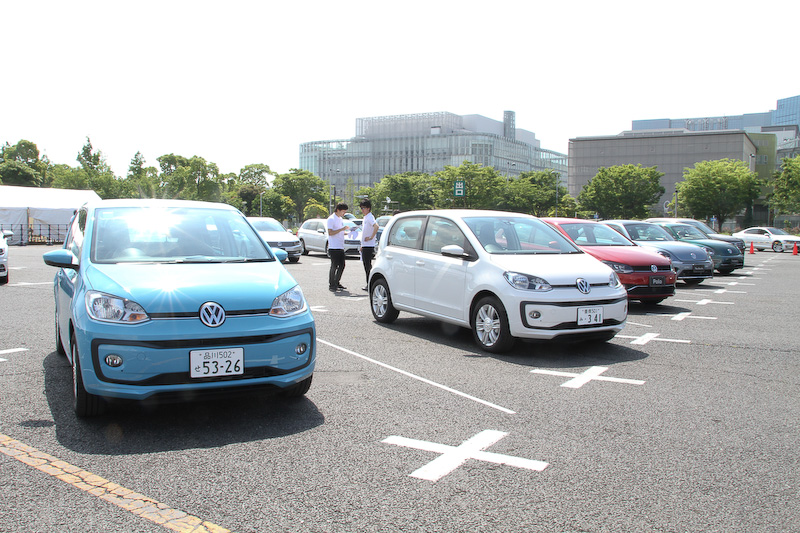 会場にはフォルクスワーゲンのオールラインアップが展示されるとともに、試乗も可能