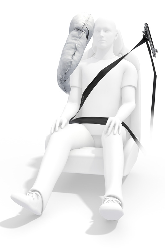 ZFが開発したシート一体型のセンター・エアバッグ