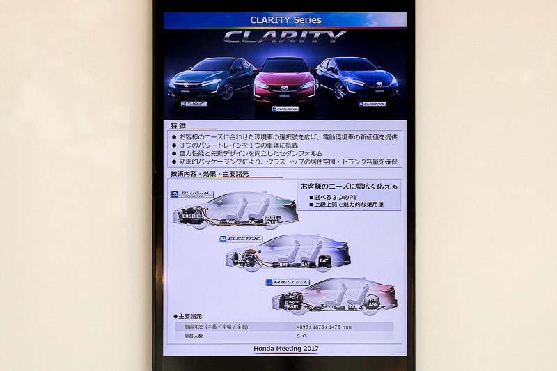 FCV/PHV/EVを世界で初めて同一プラットフォーム（土台）を使って成立させたクラリティシリーズ