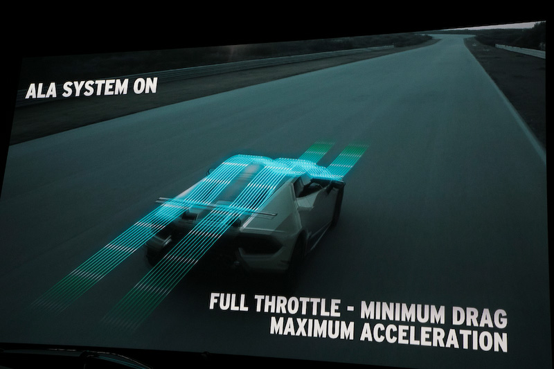 エアロベクタリングの使用例。ストレートや加速時はローダウンフォース化