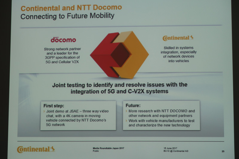 5Gをコネクテッドカーに採り入れていくため、NTTドコモと共同テストを行なっている