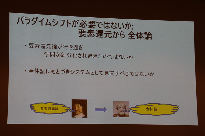 人間を環境として位置付けた場合、AIは“ターミネーター型”ではなく、“ドラえもん型”を目指して研究が進められていくだろうと池内氏は語る