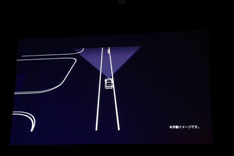 世界初の装備である「アクティブ操舵回避支援」は、車両前方に障害物があった場合、従来までの「プリクラッシュセーフティ」で実施してきたドライバーに対する警報や自動的なブレーキ作動による回避支援に加え、オープンスペースに自動的に操舵操作を実施してより効果的に回避支援を行なう