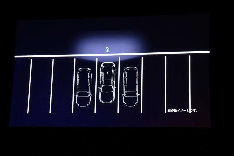 駐車場での安全性を高めることを目的としたパーキングサポートブレーキでは、既存の「インテリジェントクリアランスソナー」「リヤクロストラフィックアラート」に加え、世界初の技術である「対後方歩行者サポートブレーキ」を採用。後退中にリアカメラで歩行者などを発見した場合に警報の作動とブレーキによる減速を行なって危険回避をアシストする
