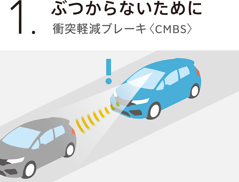 歩行者や対向車にも対応する「CMBS（衝突軽減ブレーキ）」