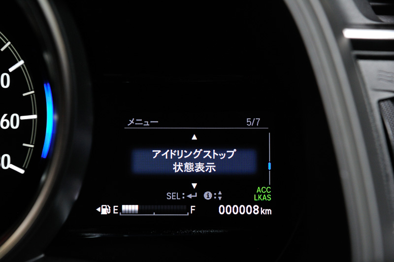 マルチインフォメーションディスプレイの表示例。グループ、メニュー、セットアップと階層に分かれており、ステアリング右側にあるスイッチの操作で表示を切り替えていく