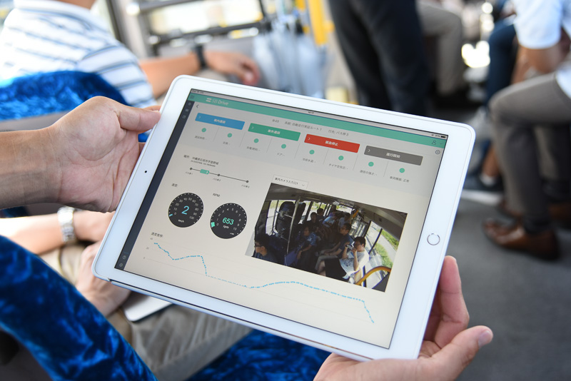 こちらは運行モニター。インターネット経由で位置や速度を認識している