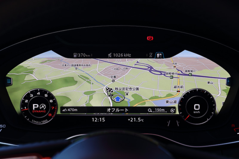 多機能ディスプレイ「アウディ バーチャルコックピット」の表示例