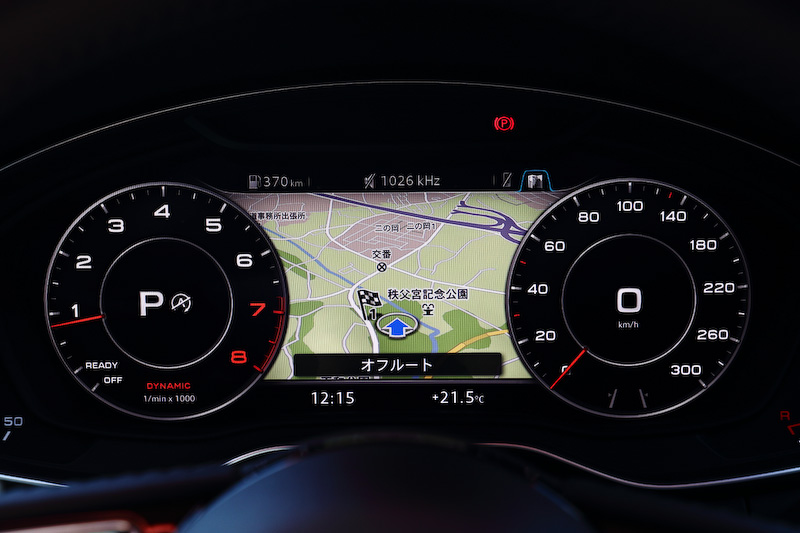 多機能ディスプレイ「アウディ バーチャルコックピット」の表示例