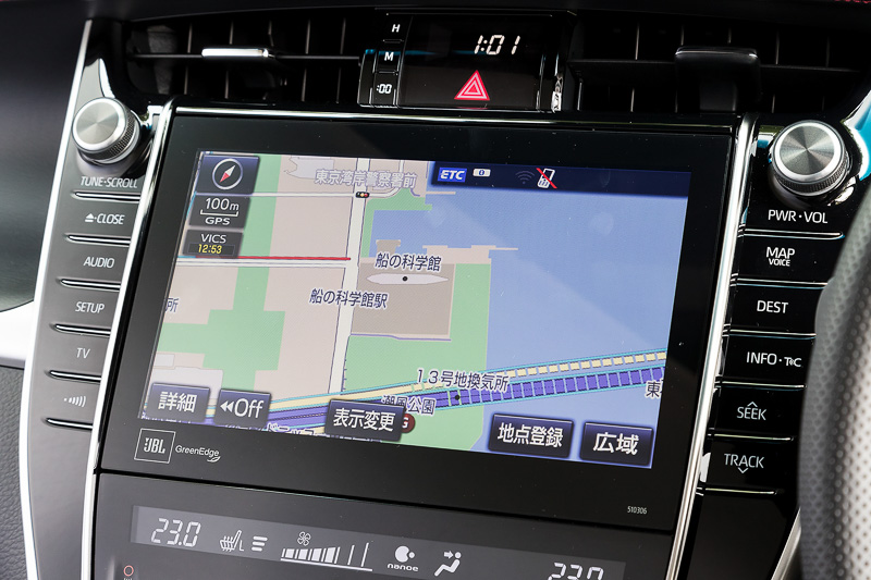 PROGRESS系グレードにはJBLプレミアムサウンドシステム付T-Connect SDナビゲーションシステムが標準装備となる