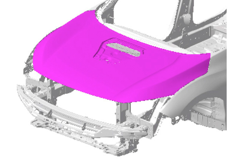 ボンネットをアルミに変更して軽量化を追求