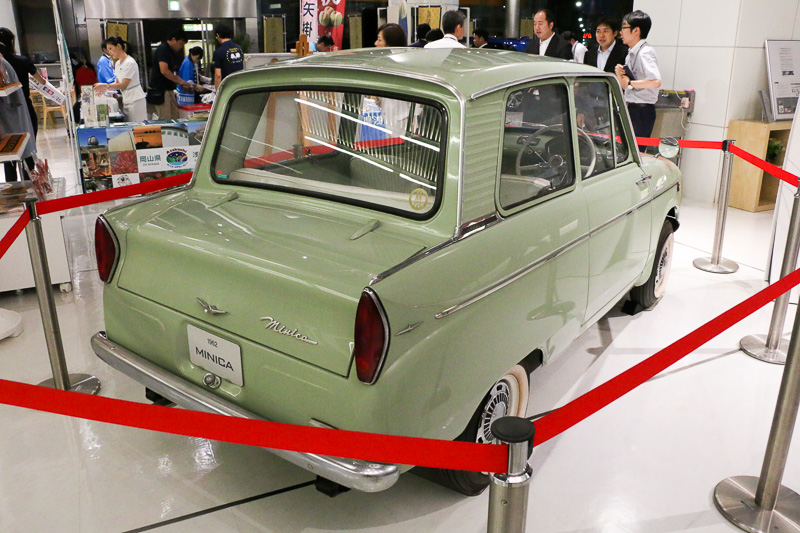 岡山県の水島製作所で生産された「ミニカ」も展示されていた。展示期間は7月31日までとなる