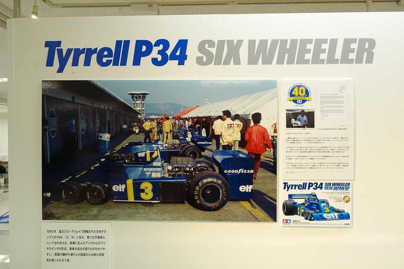 会場に展示されていたパネル。当時の取材風景。リアウィングから1976年日本グランプリのときのものと分かる