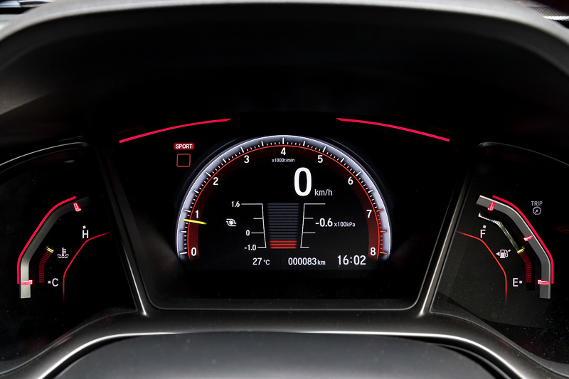 スポーツモード時のメーターパネル