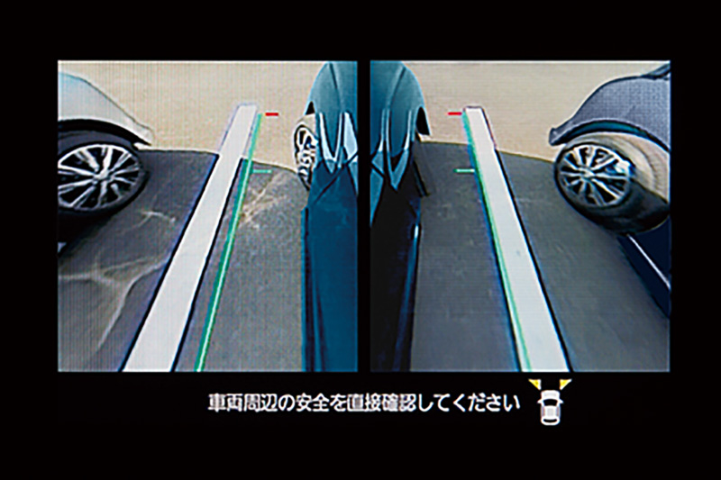 パノラミックビューモニターの表示映像（レフト＆ライトサイドビュー）