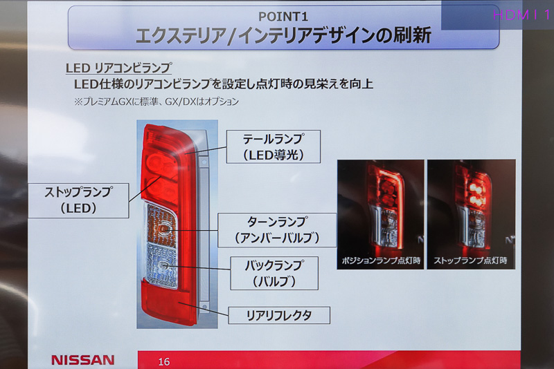 エクステリアはLEDヘッドライト、LEDリアコンビランプなどを変更。ボディカラーには新色を追加