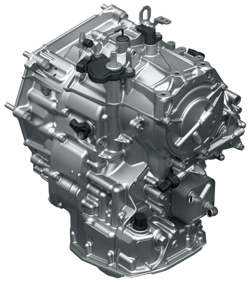 CVTでは仕事量を走行状況に応じて最適化できる「2系統吐出オイルポンプシステム」を新採用。ほかにもプーリーの大径化や摩擦係数の高いCVTオイルの採用などによってオイルポンプの仕事量を約33％低減。燃費の最高値を27.0km/Lまで向上させた