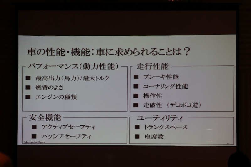 クルマに求められる性能・機能