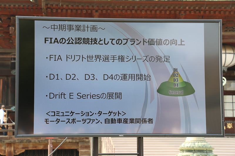 将来的にはEV（電気自動車）による「Drift E」のシリーズ展開も想定