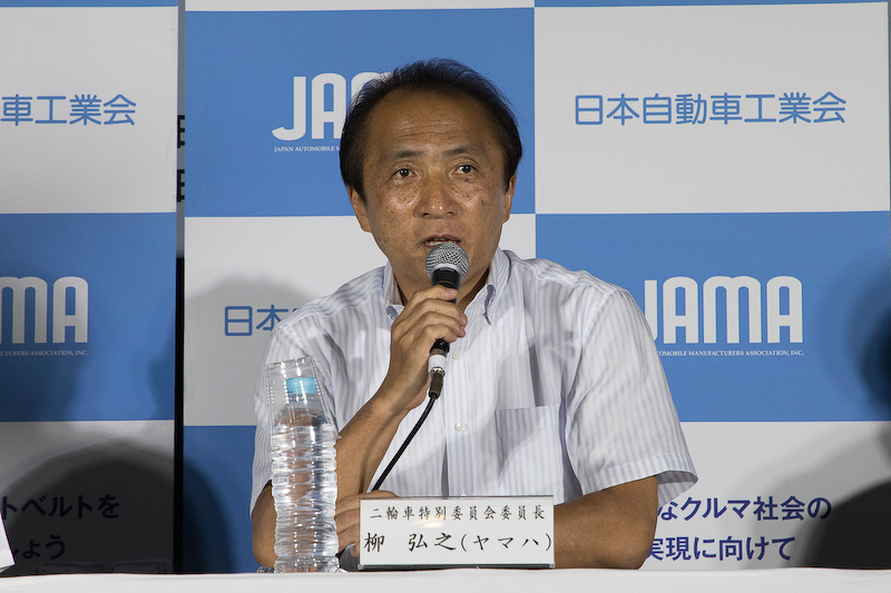 一般社団法人日本自動車工業会 二輪特別委員会 委員長の柳弘之氏（ヤマハ発動機株式会社 代表取締役社長）