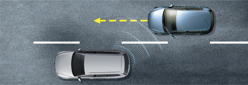 レーンチェンジアシストシステム「Side Assist Plus」の作動イメージ