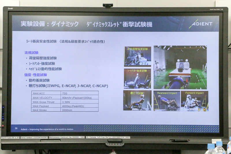 ジャパン・テクニカル・センターに保有している設備などについてのスライド