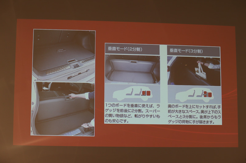 ラゲッジスペースは垂直モードなどを備え使い勝手を高めた