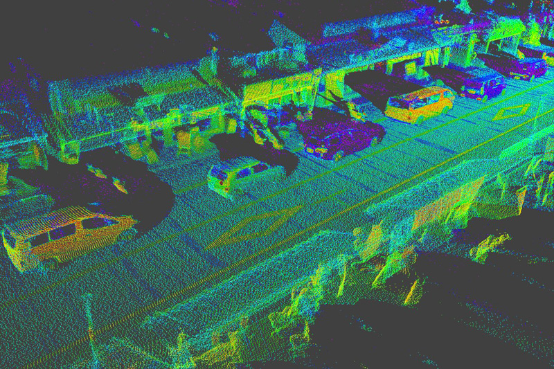 LiDAR で収集した点群地図データイメージ
