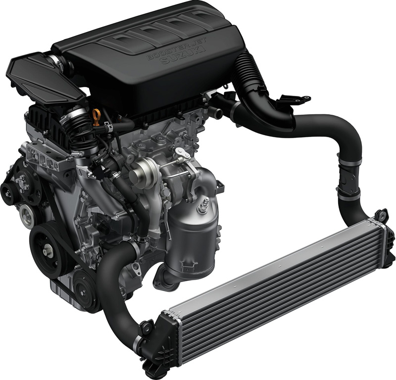 先代スイフトスポーツに比べて税制面で有利な排気量に抑えながら、最高出力、最大トルクとも上まわっている。なお、エンジン自体もサイズがコンパクトになり（全高は同一）、ターボチャージャーを装備したにも関わらずエンジン重量も軽量化されている