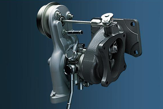 ターボチャージャーは低回転から過給が立ち上がる小型のものを採用。アクセル操作に対するレスポンスに優れている