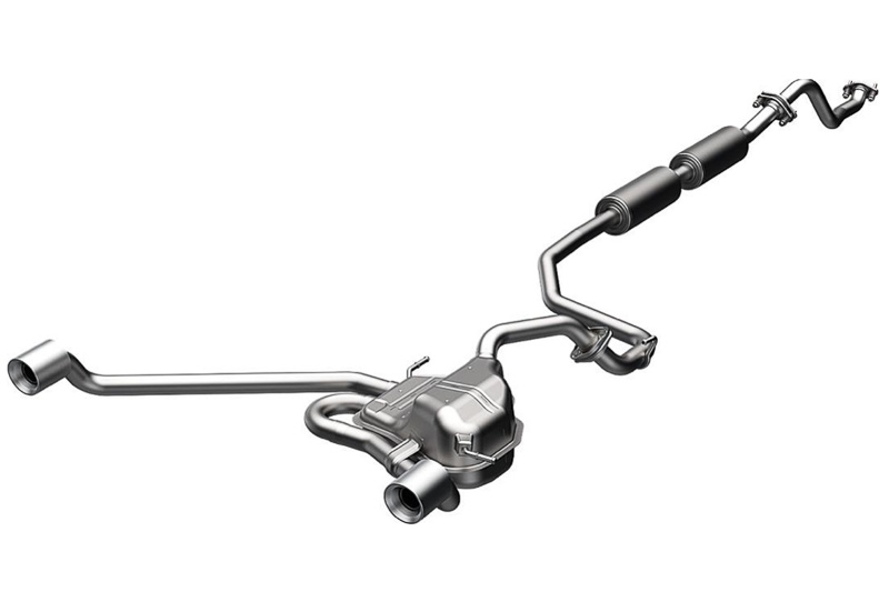 サブマフラーのデュアル化やマフラー内部構造の見直しなどにより、排気音をスポーティに演出。エンジン回転の上昇につれてリニアに排気音量が上がるサウンド特性に仕上げている