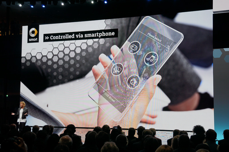 smart vision EQ fortwoの機能を説明するスライド