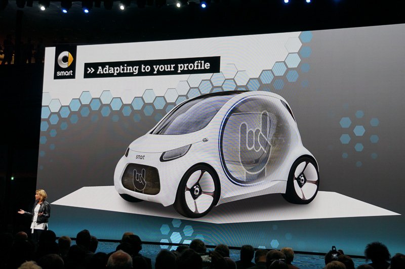 smart vision EQ fortwoの機能を説明するスライド