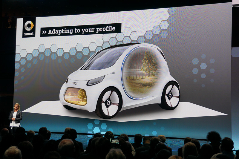 smart vision EQ fortwoの機能を説明するスライド