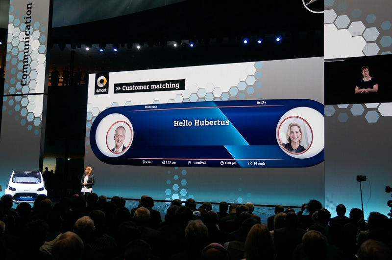 smart vision EQ fortwoの機能を説明するスライド