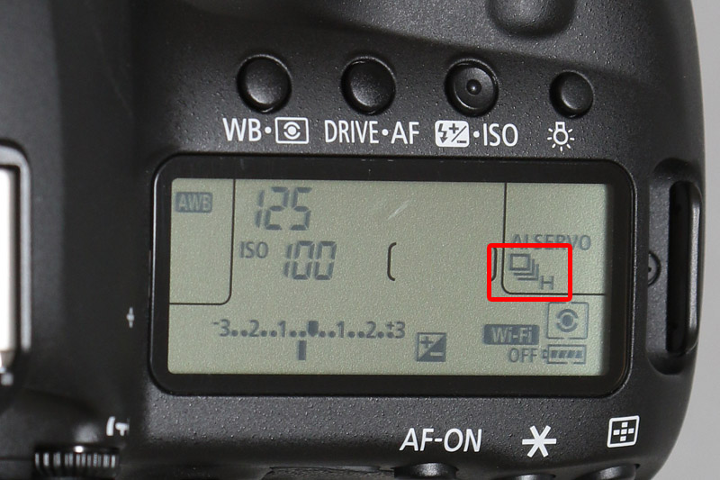 　□Hと表示されたら最高速の7コマ/秒となる