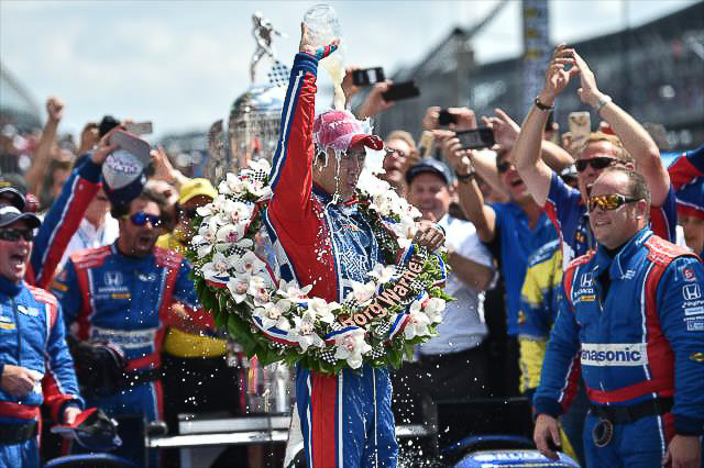 2017年のインディ500で優勝した佐藤琢磨選手（26号車 Andretti Autosport、ホンダ）
