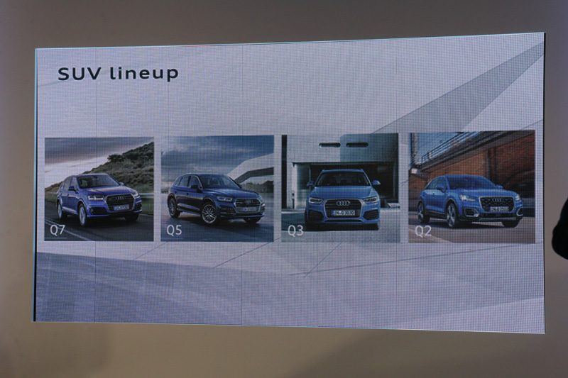 アウディではフルモデルチェンジしたQ5のほか、「Q7」「Q3」「Q2」と計4つのSUVをラインアップ。なかでも4月にデビューしたQ2は供給が追いつかないほどの人気となっているという