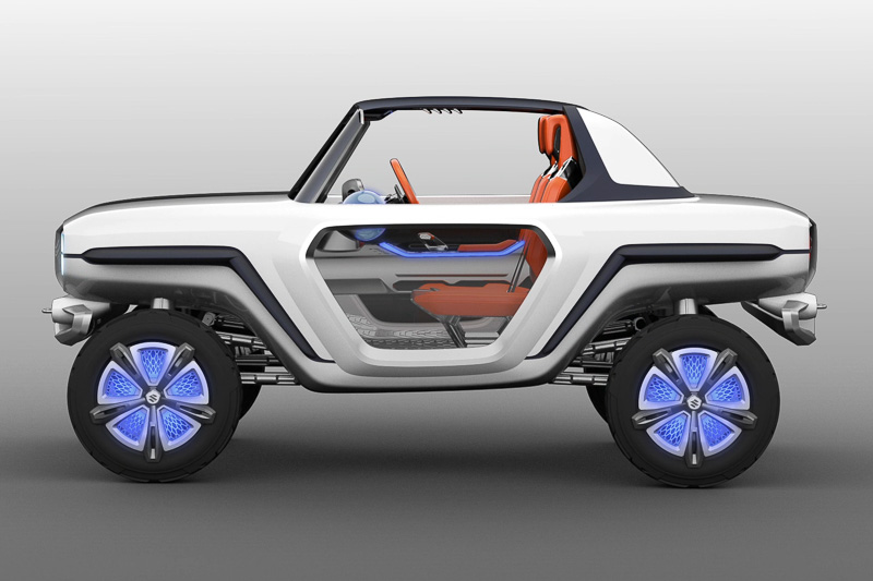 2シーターのオープンボディで、ボディカラーに透明感のある白を採用。ボディサイズは3460×1645×1655mm（全長×全幅×全高）で、ホイールベースは2300mm