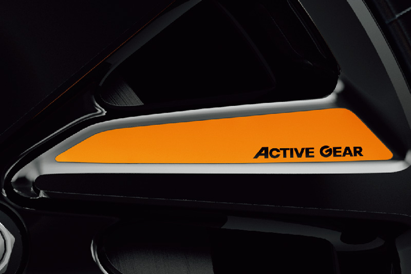 「ACTIVE GEAR」ロゴのアルミホイールデカール