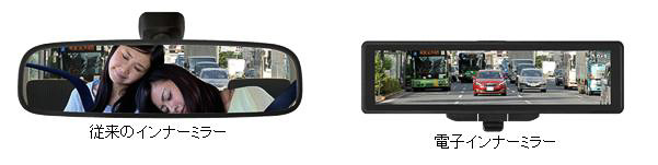 カメラをリアウィンドウに配置することで、後席の同乗者などが映り込まず死角を低減する