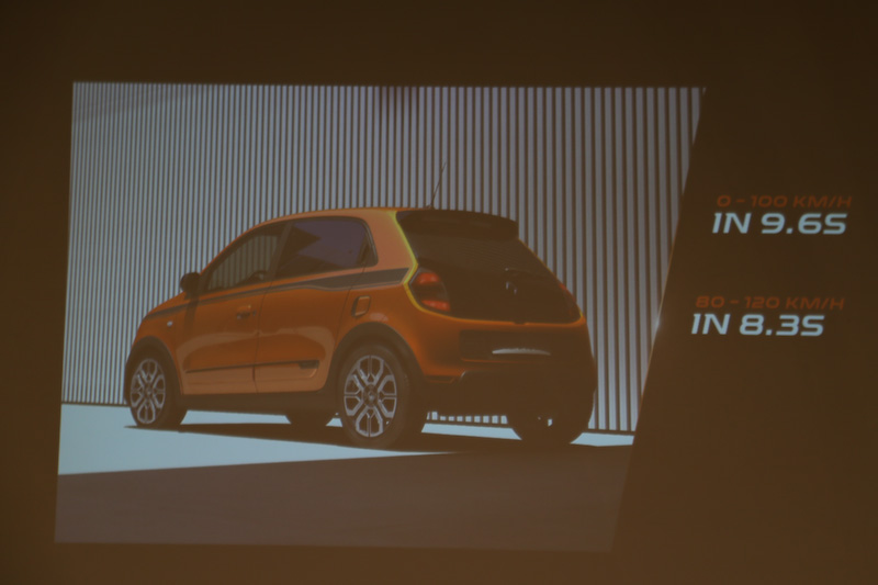 トゥインゴGTの紹介で使われたプレゼンテーション資料