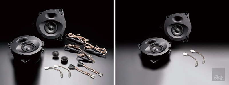 SonicPLUS CHRのハイグレードモデル。左がフロント用の「SP-CHR10M」、右がリア用の「SP-P31RM」